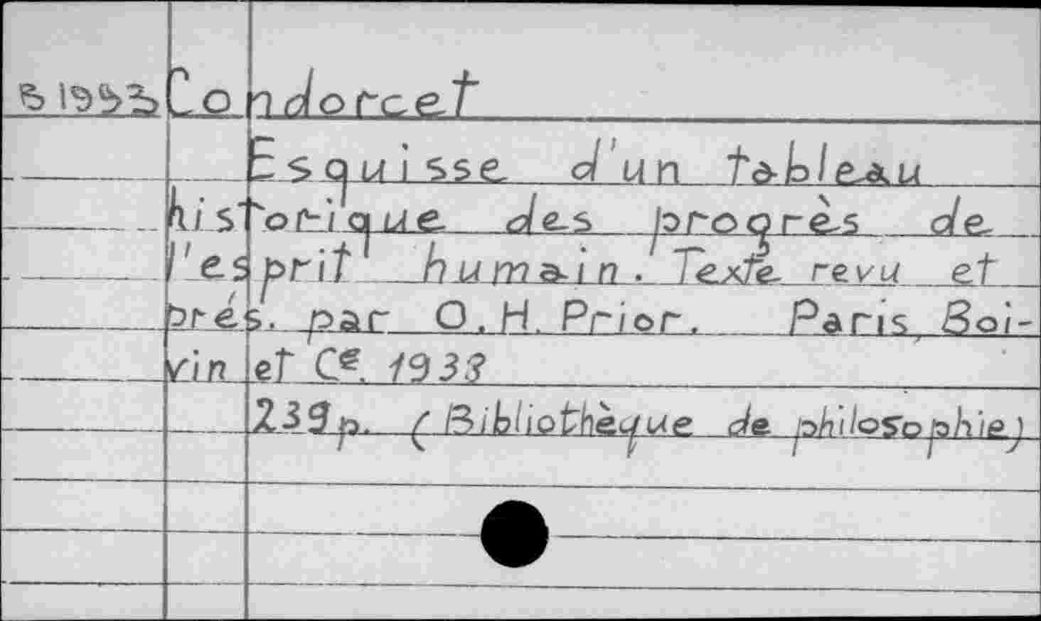 ﻿	lo_	
		~ s cj u i sse Ju n td-ble^u
—	U.S' l'e<	"o ti cjne Je-s ^oro<jres de-	 prit 	/? u rr? a~i n . i eXte- revu et
	bre.	$. psir O . H. Prior.	Paris Boi-
	/Jn	et Qg 793.?
		239ft. / B/'b/io^heL/ue Je. ph'ilosotih'ie.')
		
		
		
		